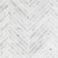White Carrara Marble 5/8" X 6" Herringbone