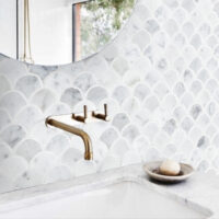 White Carrara Marble 1" Fan