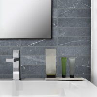 Negro Marquina Marble 2x8 Tumbled