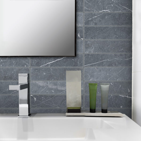 Negro Marquina Marble 2x8 Tumbled