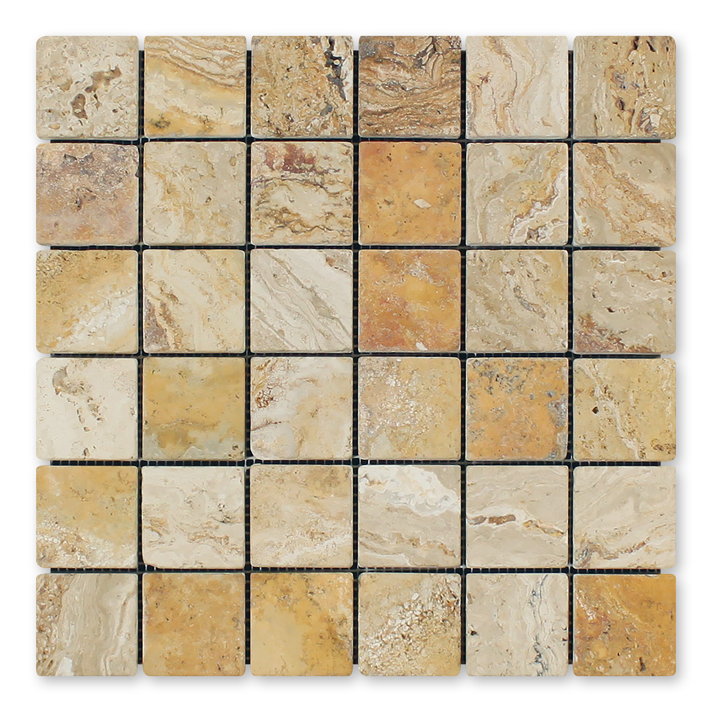 Valencia Travertine 2" X 2" Square Tumbled