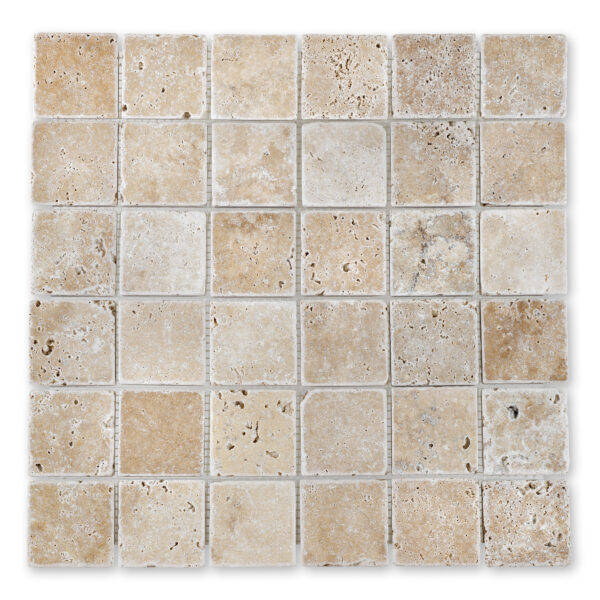 Walnut Travertine 2" X 2" Square Tumbled