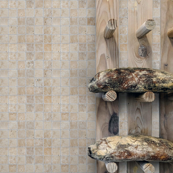 Walnut Travertine 2" X 2" Square Tumbled