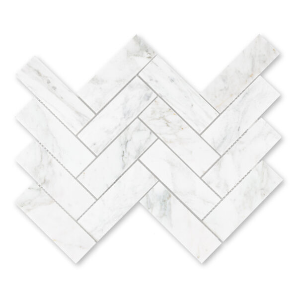 Calacatta Gold Marble 2" X 6" Herringbone