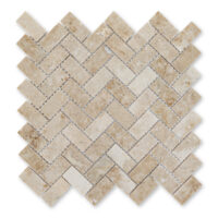 Crema Cappuccino Marble 1" X 2" Herringbone Polished