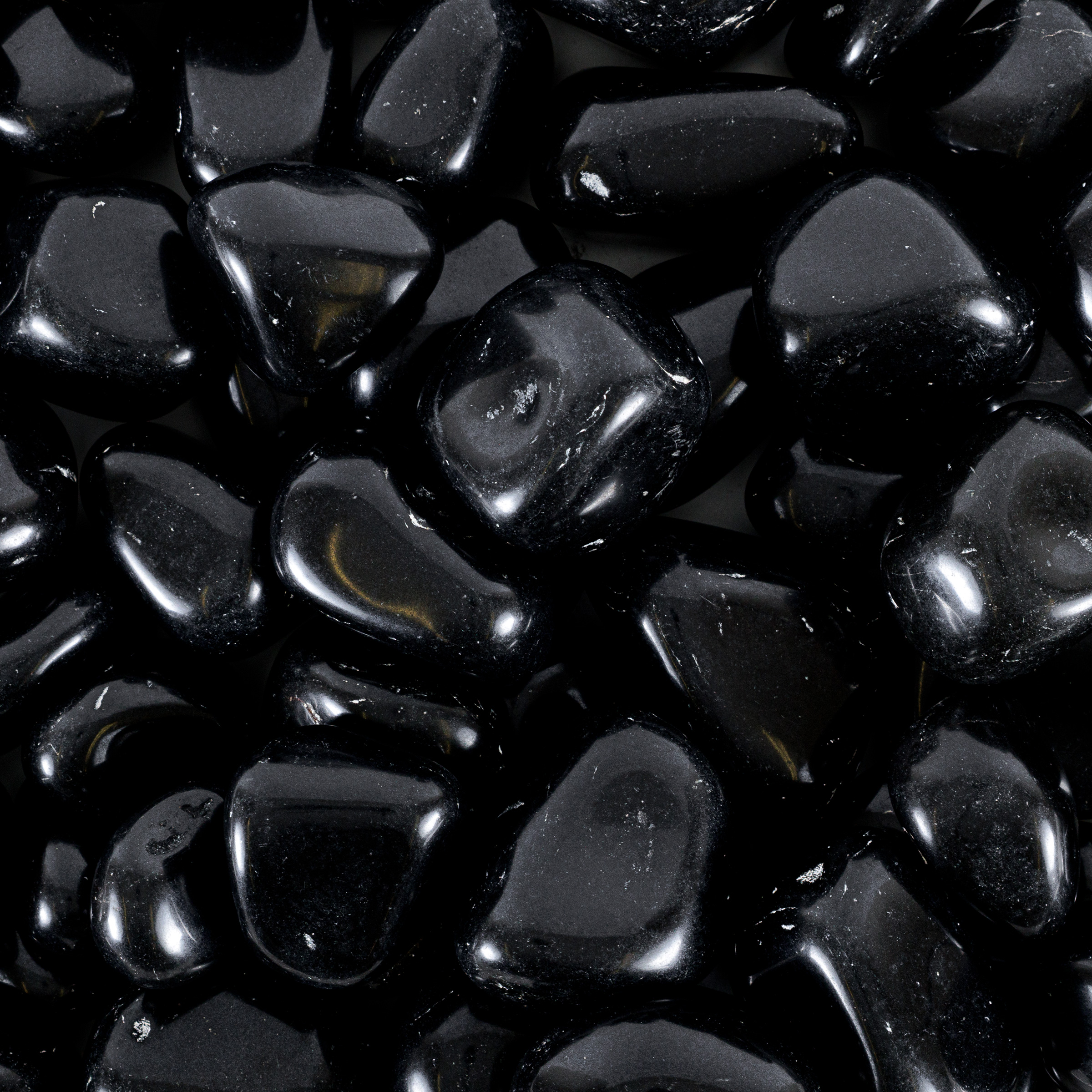 Black Agate Medium Polished Loose Pebbles