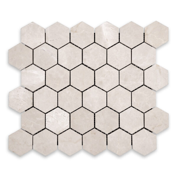 Botticino Turkish Marble 2″ Hexagon Polished