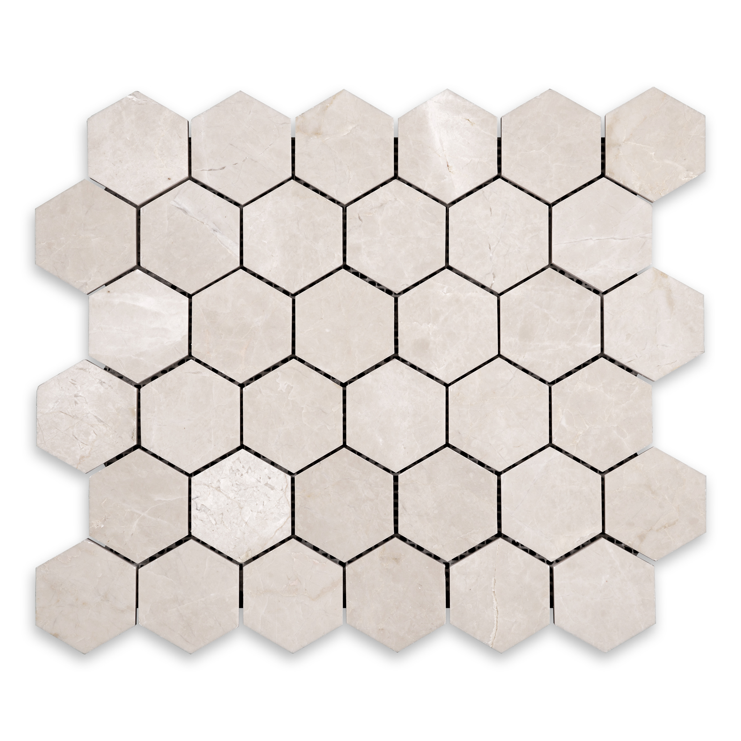 Botticino Turkish Marble 2″ Hexagon Polished