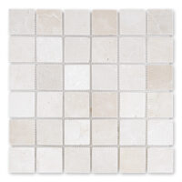Crema Marfil Marble 2" X 2" Square Tumbled