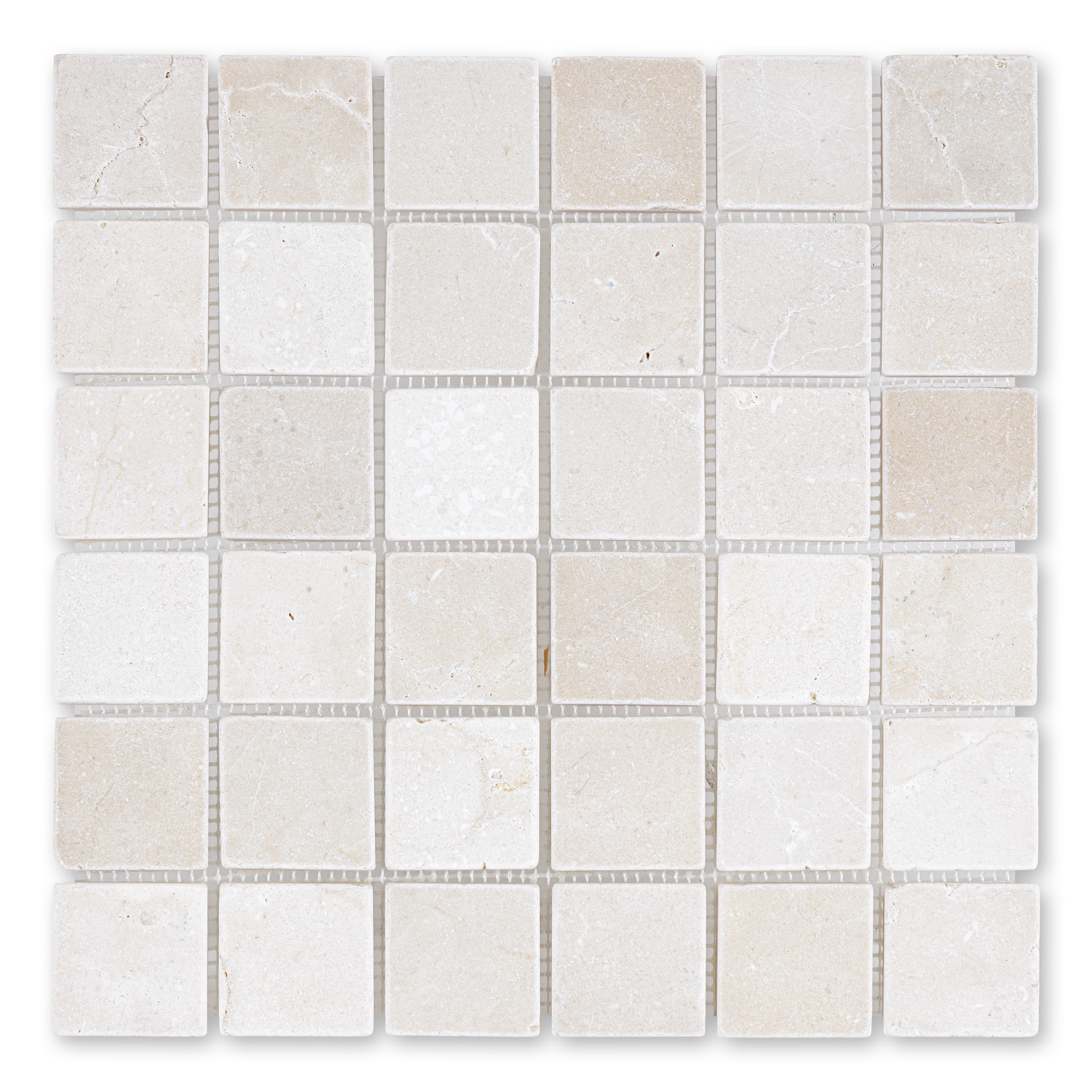 Crema Marfil Marble 2" X 2" Square Tumbled