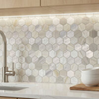 Ajax Gold Marble 2″ Hexagon Honed