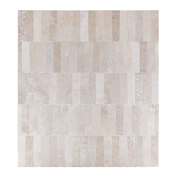 Ivory Premium Travertine 2x8 Tumbled Big Display