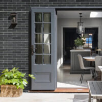 Lime Black Limestone Tumbled Thin Brick Mesh