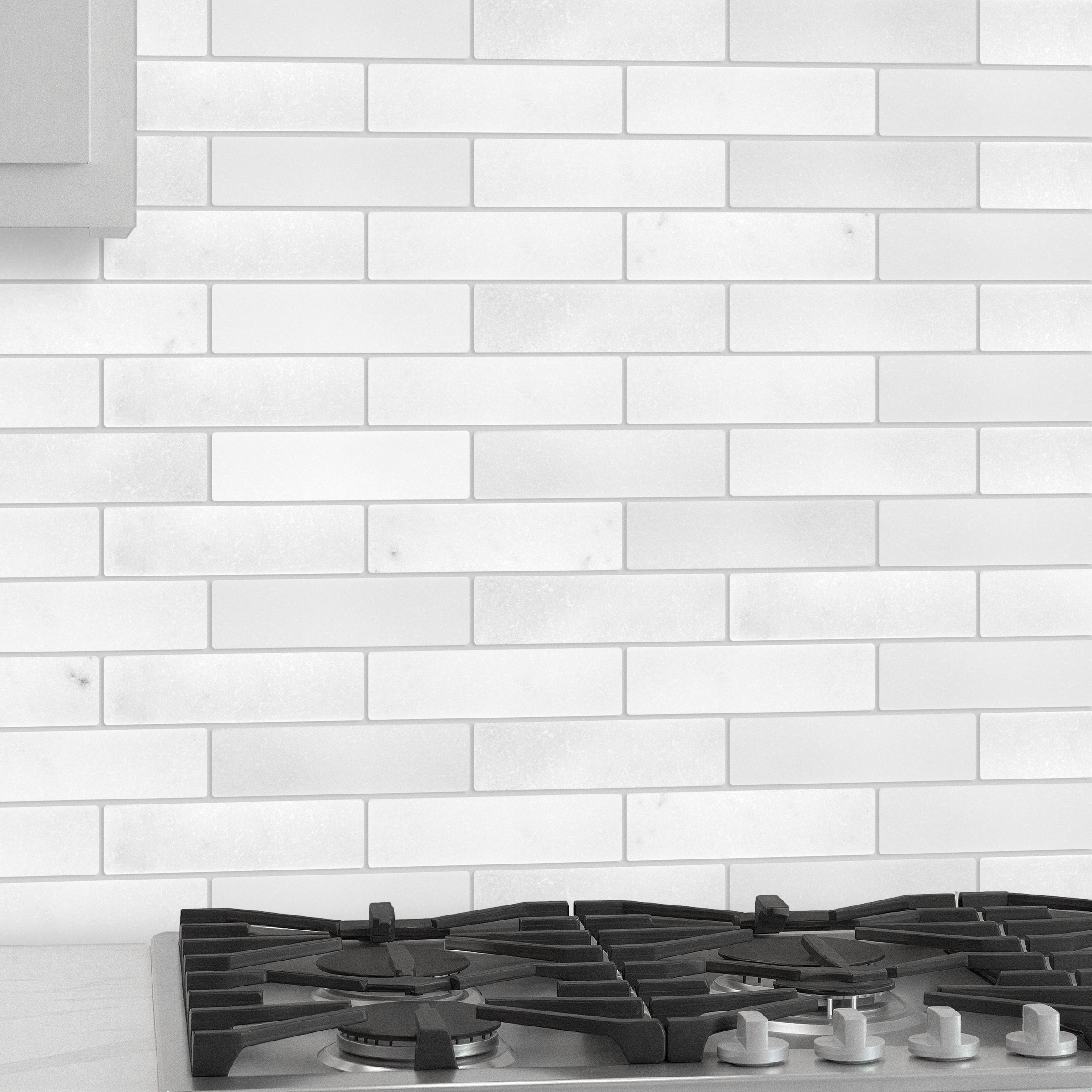 Thassos White Marble 2x8 Tumbled