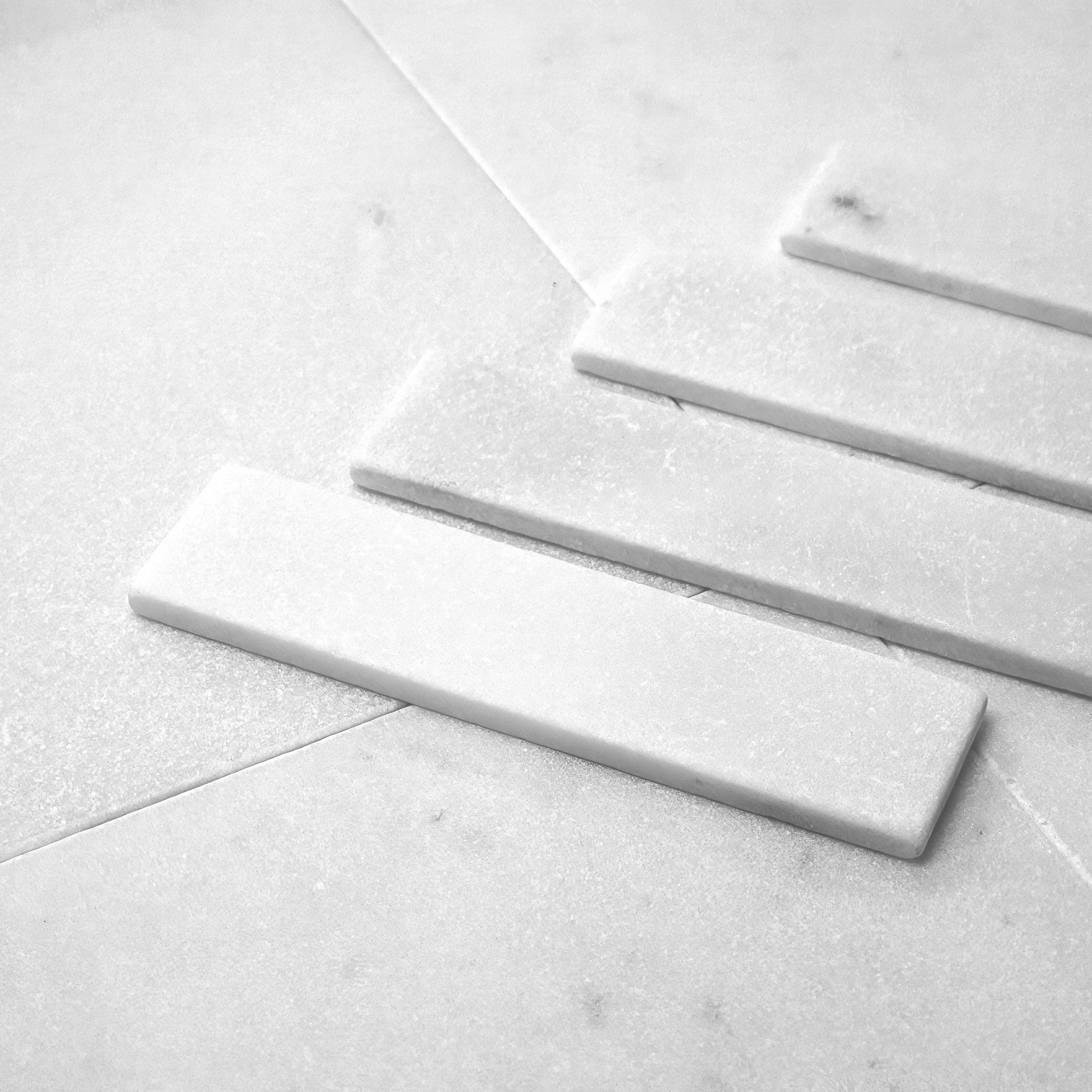 Thassos White Marble 2x8 & 12x12 Tumbled